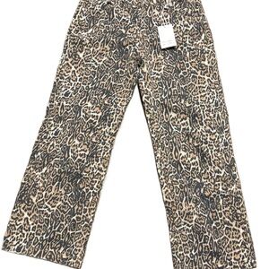 Leopard Print Straight Leg Jeans
